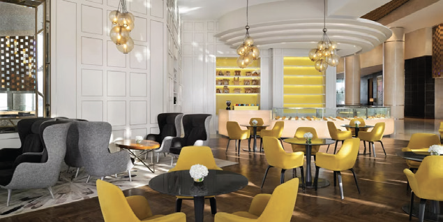 Lobby café and lounge seating at InterContinental Dubai Festival City